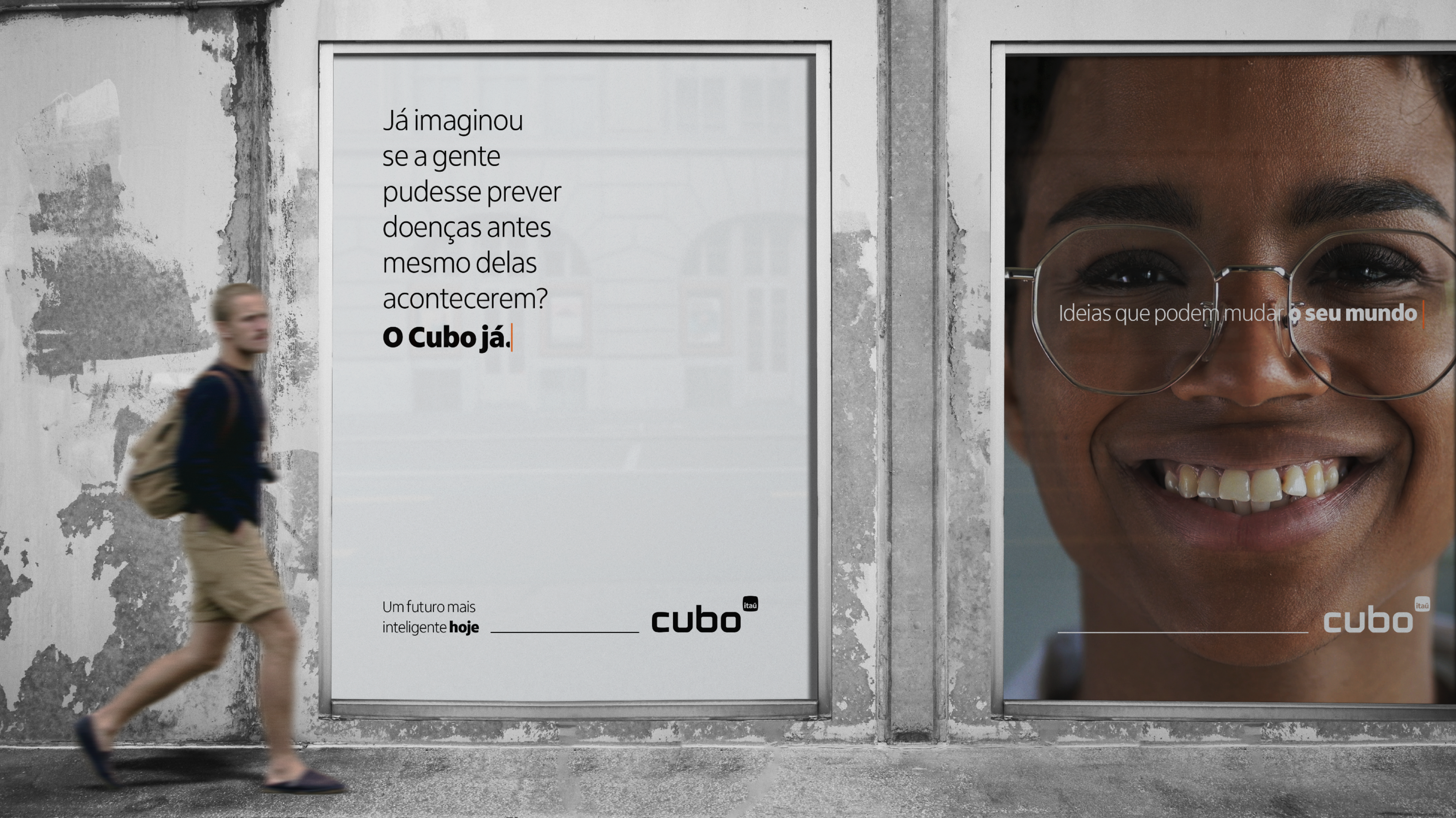 Peças da campanha One day, day one em mobiliário urbano