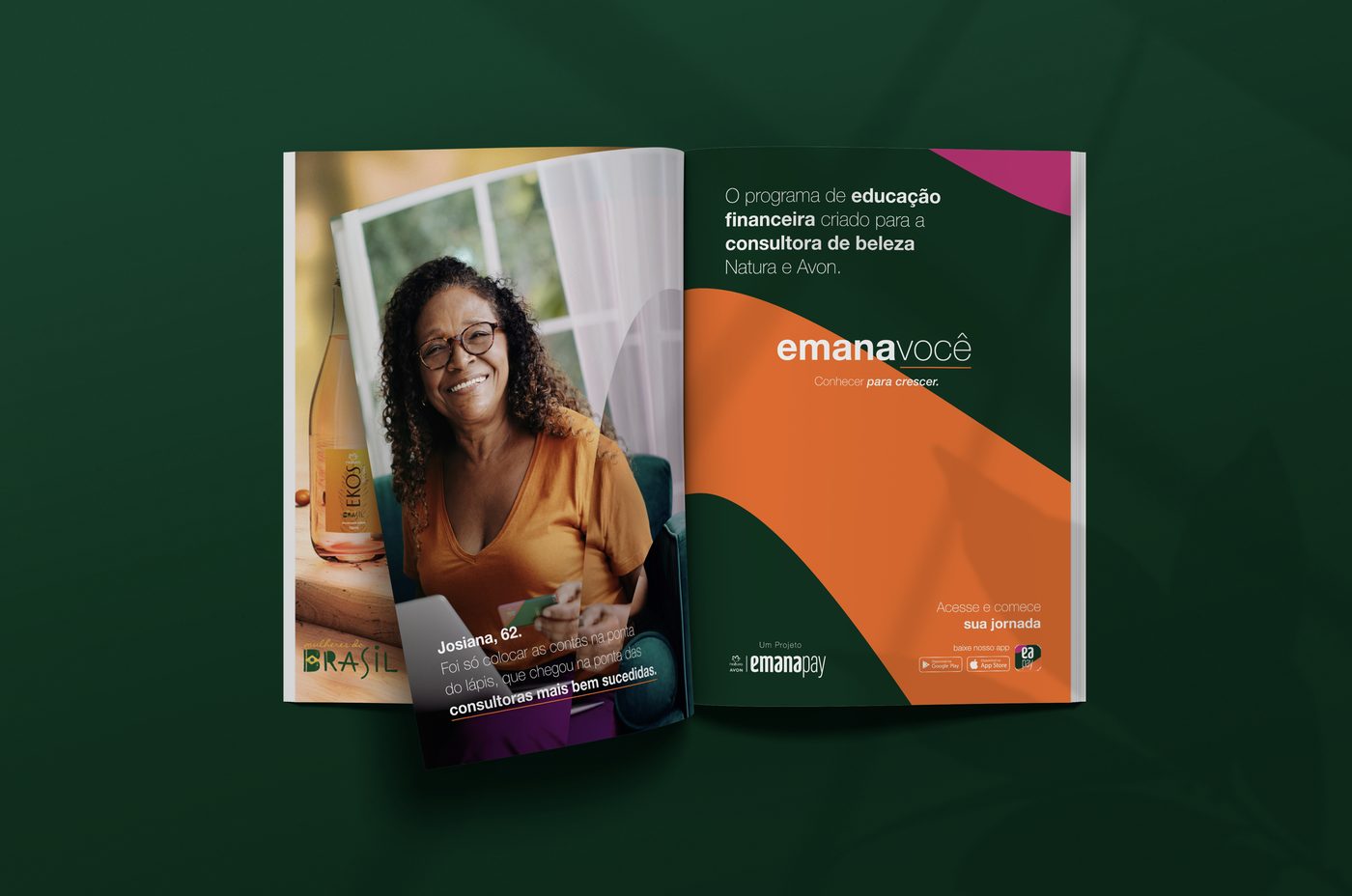 Anúncio de revista Emana Você — Mulheres do Brasil